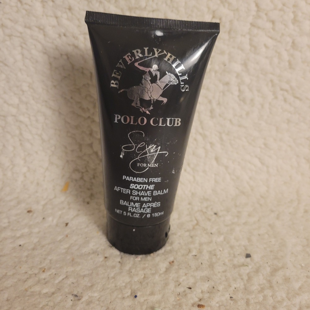 Beverly‎ Hills Polo Club After Shave Balm Men 5oz Black Excellent Sexy Soothe